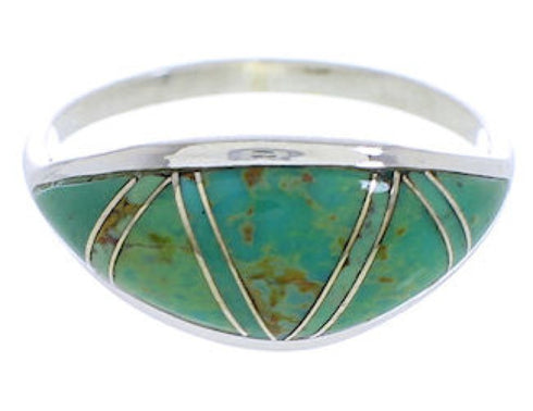Turquoise And Genuine Sterling Silver Ring Size 8-1/4 ZX36269